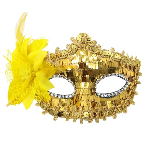 Yunyahe Venezianische Maske Damen, Maskenball Masquerade Mask, Maskerade Maske Karneval Kostüm Damen, Dress Up Federmaske Rabenmaske für Karneval Fasching Halloween Cosplay Kostüm Zubehör von Yunyahe