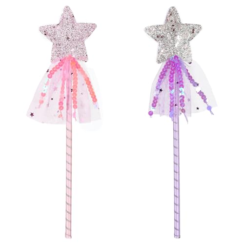 Yuomeaz 2 Stück Sternfeen-Zauberstäbe, 27,9 cm, Engel-Zauberstäbe für Mädchen, Glitzer-Prinzessinnen-Zauberstäbe für Geburtstag, Halloween, Weihnachten, Party, Kostüm, Requisiten, Zubehör Yuomeaz 2 Stück Sternfeen-Zauberstäbe, 27,9 cm, Engel-Zauberstäbe für Mädchen, Glitzer-Prinzessinnen-Zauberstäbe für Geburtstag, Halloween, Weihnachten, Party, Kostüm, Requisiten, Zubehör von Yuomeaz