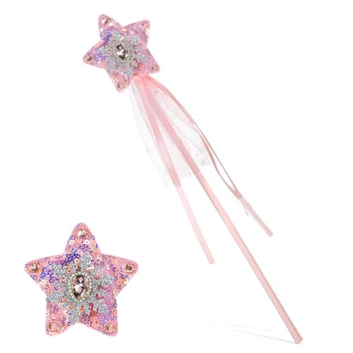 Yuomeaz 2 Stück rosa Feenstäbe, Sternfeenstäbe mit Diamant, Glitzer-Prinzessinnen-Engel-Stab für Geburtstag, Halloween, Weihnachten, Party, Kostüm, Requisiten, Zubehör Yuomeaz 2 Stück rosa Feenstäbe, Sternfeenstäbe mit Diamant, Glitzer-Prinzessinnen-Engel-Stab für Geburtstag, Halloween, Weihnachten, Party, Kostüm, Requisiten, Zubehör von Yuomeaz