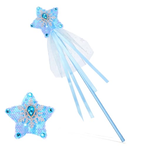 Yuomeaz Feenstäbe, blauer Sternstab für Mädchen, 33 cm, Glitzer-Prinzessinnen-Zauberstab mit Diamant, Engelfeenstäbe für Geburtstag, Halloween, Weihnachten, Party, Kostüm, Requisiten, Zubehör Yuomeaz Feenstäbe, blauer Sternstab für Mädchen, 33 cm, Glitzer-Prinzessinnen-Zauberstab mit Diamant, Engelfeenstäbe für Geburtstag, Halloween, Weihnachten, Party, Kostüm, Requisiten, Zubehör von Yuomeaz