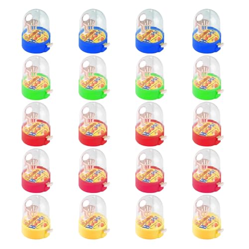 Yuqilin 20 Stück Flipper Basketball,Mini Basketball Druck Entlasten Puzzle Mini Spiele für Kinder Mini Basketball Hand Flipper für Mitgebsel Kindergeburtstag (Zufällige Farbe) von Yuqilin