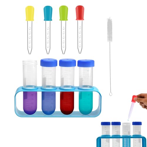 Yuqilin Pipetten Kinder,10 Stücks Reagenzgläser mit Ständer 5ml Pipetten Kunststoff,mit Reagenzglasständer und Reinigungsbürste,Labor Kinder Wissenschaftliches Experimentierset Yuqilin Pipetten Kinder,10 Stücks Reagenzgläser mit Ständer 5ml Pipetten Kunststoff,mit Reagenzglasständer und Reinigungsbürste,Labor Kinder Wissenschaftliches Experimentierset von Yuqilin