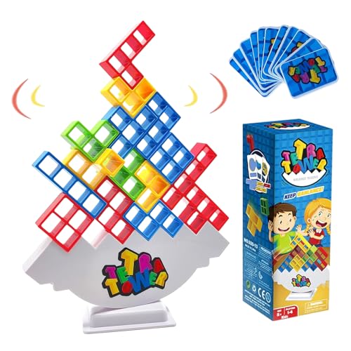 Yuqilin Tetra Tower 32 Teilige Ausgleichsgewichte, Montessori Spielzeug, Interessant Tetra Tower Spiel Erwachsene, Tetris Stapelspiel, für Camping, Kindergärten, Partys, Kindergeschenke von Yuqilin