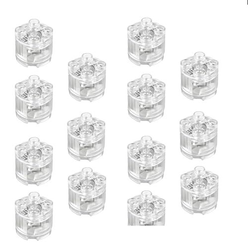 Yuragim Leuchtende Bausteine, 15 Stück 2x2 LED Leuchtsteine Set Transparent Runde Bausteine Lampe, Kompatibel mit Allen Großen Marken von Bausteinen von Yuragim