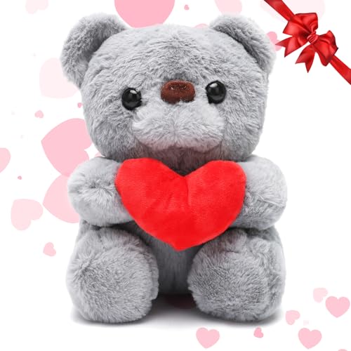 Yuragim Teddybär, Plüsch-Bär, Teddy mit Herz, 23 cm Teddybären Stofftier Spielzeug Dekozimmer Kissen, Plüschtier Kuscheltier Schmusetier Geschenke für Mama Kinder Mädchen Geburtstag Valentinstag, Grau Yuragim Teddybär, Plüsch-Bär, Teddy mit Herz, 23 cm Teddybären Stofftier Spielzeug Dekozimmer Kissen, Plüschtier Kuscheltier Schmusetier Geschenke für Mama Kinder Mädchen Geburtstag Valentinstag, Grau von Yuragim