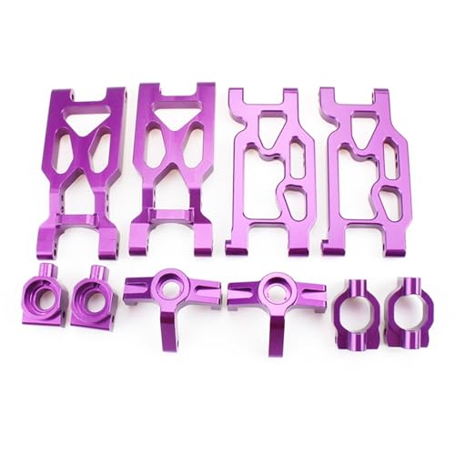 Yurefax 10-teiliges Lenkbecher-Set aus Aluminiumlegierung for den vorderen und hinteren Querlenker, for Wltoys, for 104001 1/10 RC-Auto Querlenkerverbindung(Purple) von Yurefax
