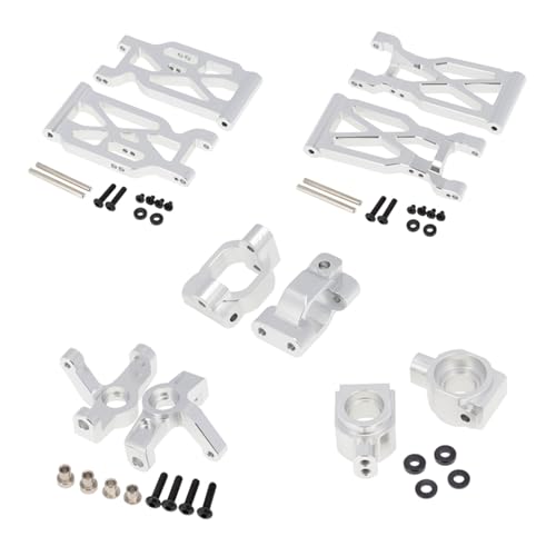 Yurefax 10-teiliges Lenkbecher-Set aus Aluminiumlegierung for den vorderen und hinteren Querlenker, for Wltoys, for 104001 1/10 RC-Auto Querlenkerverbindung(Silver) von Yurefax
