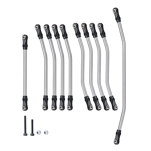 Yurefax 10-teiliges Verbindungsstangen-Set aus Edelstahl mit Stangenende, zerlegtes Kit for 1/10 RC-Raupenauto, for Axial, for Wraith 90018-Teile Querlenkerverbindung Yurefax 10-teiliges Verbindungsstangen-Set aus Edelstahl mit Stangenende, zerlegtes Kit for 1/10 RC-Raupenauto, for Axial, for Wraith 90018-Teile Querlenkerverbindung von Yurefax