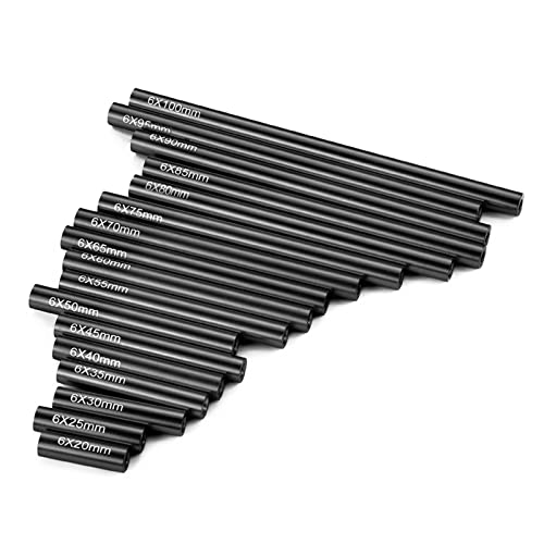 Yurefax 17-teiliges Verbindungsstangen-Kit aus Aluminiumlegierung, 20-100 mm, 1/10 RC-Raupenauto, for Axial, for SCX10-Gestänge Querlenkerverbindung(Black) von Yurefax