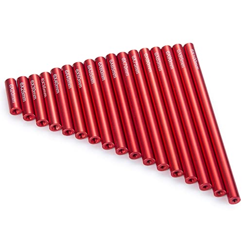 Yurefax 17-teiliges Verbindungsstangen-Kit aus Aluminiumlegierung, 20-100 mm, 1/10 RC-Raupenauto, for Axial, for SCX10-Gestänge Querlenkerverbindung(Red) von Yurefax