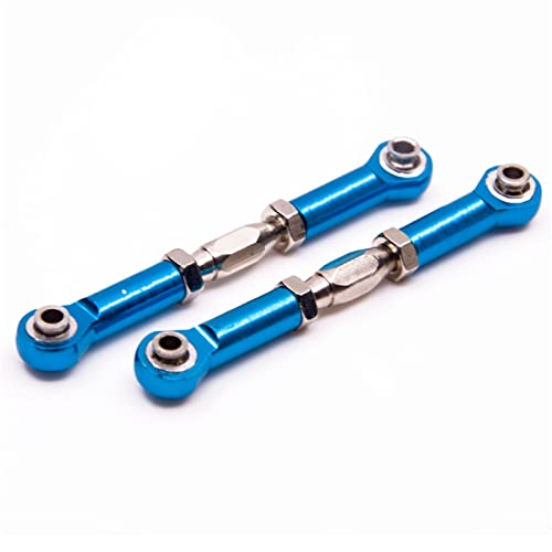 Yurefax 2 STK. Lenkgestänge aus Aluminiumlegierung, Servo-Lenkstange mit Einstellbarer Länge, for HSP 166017 Ersatzzubehör Querlenkerverbindung(Blue) von Yurefax