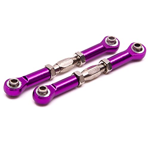 Yurefax 2 STK. Lenkgestänge aus Aluminiumlegierung, Servo-Lenkstange mit Einstellbarer Länge, for HSP 166017 Ersatzzubehör Querlenkerverbindung(Purple) von Yurefax