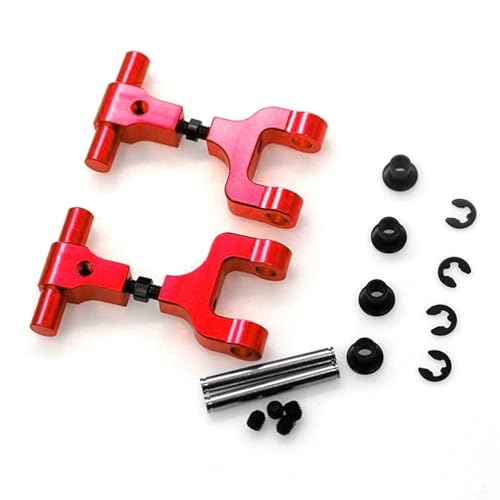 Yurefax 2 Stück Metall-Hinterradaufhängungsarme, Schwinge, for Tamiya, for TT-02 TT02 TT02T 1/10 RC-Auto Querlenkerverbindung(Red) von Yurefax