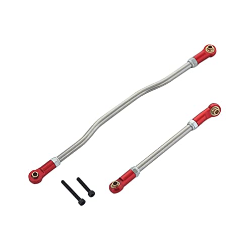 Yurefax 2 Stücke Einstellbare Lenkung Links Metall Stange Ende 1/10 RC Crawler Auto Axial Capra 1,9 Unbegrenzte Trail Buggy RTR Und Kit Querlenkerverbindung(Red) von Yurefax