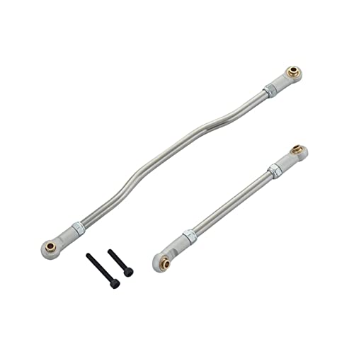 Yurefax 2 Stücke Einstellbare Lenkung Links Metall Stange Ende 1/10 RC Crawler Auto Axial Capra 1,9 Unbegrenzte Trail Buggy RTR Und Kit Querlenkerverbindung(Silver) von Yurefax