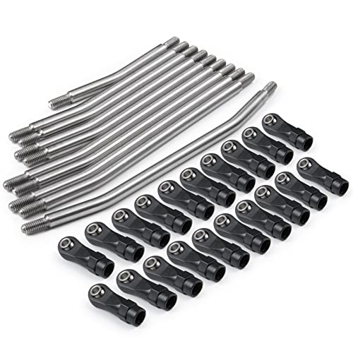 Yurefax 313 mm/324 mm Metallverbindungssatz, Lenkstange mit Nylon-Endstücksatz, for Axial, for SCX10 SCX10II 90046 1/10 RC Crawler Car Querlenkerverbindung(324mm) von Yurefax