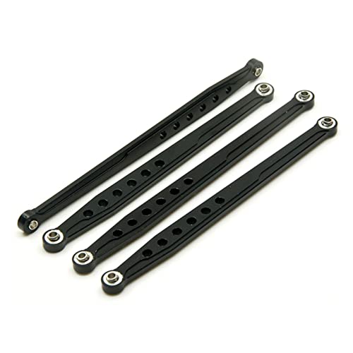 Yurefax 4 STÜCKE Aluminium Untere Aufhängung Verbindungsstange Gestänge 1/10, for Axial, for SCX10 SCX049 RC Crawler Auto Vorne Hinten Verbindungen Querlenkerverbindung(Black) von Yurefax