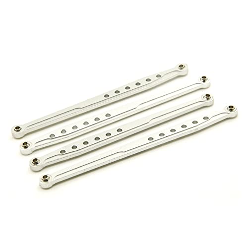 Yurefax 4 STÜCKE Aluminium Untere Aufhängung Verbindungsstange Gestänge 1/10, for Axial, for SCX10 SCX049 RC Crawler Auto Vorne Hinten Verbindungen Querlenkerverbindung(Silver) von Yurefax