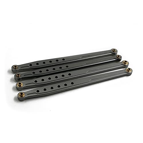 Yurefax 4 STÜCKE Aluminium Untere Aufhängung Verbindungsstange Gestänge 1/10, for Axial, for SCX10 SCX049 RC Crawler Auto Vorne Hinten Verbindungen Querlenkerverbindung(Titanium) von Yurefax