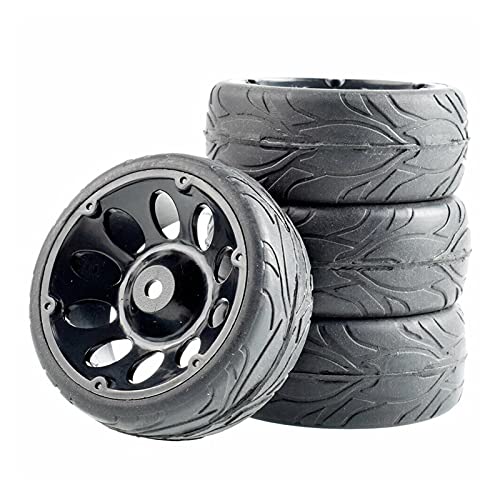 Yurefax 4 Stück Flammenreifen-Rad, for HSP, for HPI Racing, 1/10 1:10 On-Road Car RC Rim06-6084 RC-Autoreifen(Rim06H-6084) von Yurefax