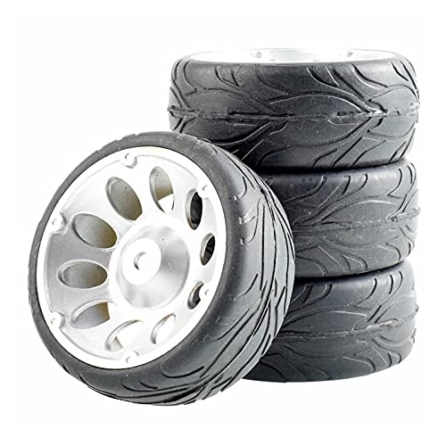 Yurefax 4 Stück Flammenreifen-Rad, for HSP, for HPI Racing, 1/10 1:10 On-Road Car RC Rim06-6084 RC-Autoreifen(Rim06S-6084) von Yurefax