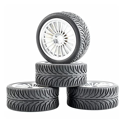 Yurefax 4 Stück Grip-Reifen-Rad, for HSP, for HPI Racing, 1/10 1:10 On-Road Car RC Rim04-8007 RC-Autoreifen(Rim04S-8007) von Yurefax