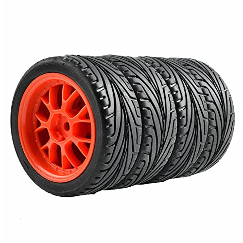 Yurefax 4 Stück Grip-Reifen und Felgen, for HSP, for HPI, 1:10 On-Road Speed ​​Car RC 907-8010 RC-Autoreifen(907R-8010) von Yurefax