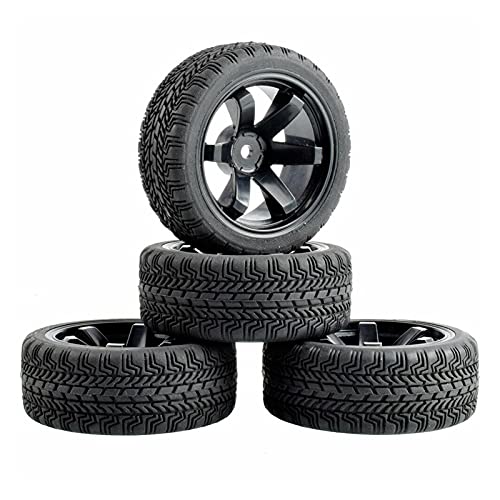 Yurefax 4 Stück Gummireifen ABS-Rad, for HSP, for HPI, 1:10 On-Road Car RC 701-8006 RC-Autoreifen(701H-8006) von Yurefax