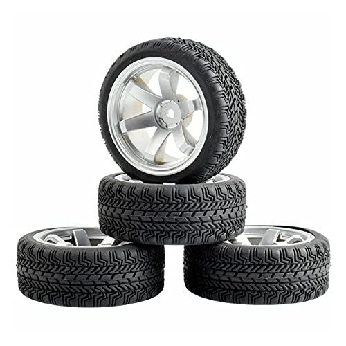 Yurefax 4 Stück Gummireifen ABS-Rad, for HSP, for HPI, 1:10 On-Road Car RC 701-8006 RC-Autoreifen(701S-8006) von Yurefax