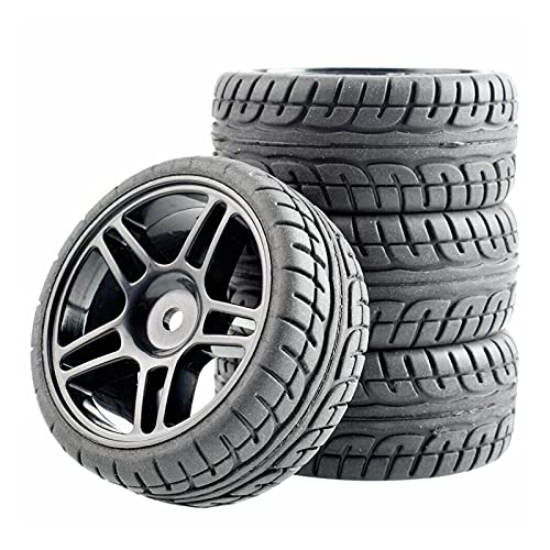 Yurefax 4 Stück Gummireifen ABS-Rad, for HSP, for HPI, 1:10 On-Road Car RC 905-8003 RC-Autoreifen(905B-8003) von Yurefax