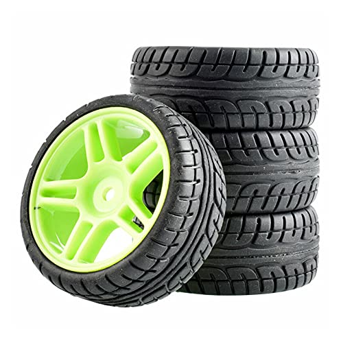 Yurefax 4 Stück Gummireifen ABS-Rad, for HSP, for HPI, 1:10 On-Road Car RC 905-8003 RC-Autoreifen(905G-8003) von Yurefax