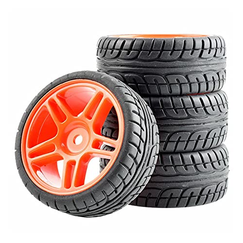 Yurefax 4 Stück Gummireifen ABS-Rad, for HSP, for HPI, 1:10 On-Road Car RC 905-8003 RC-Autoreifen(905R-8003) von Yurefax
