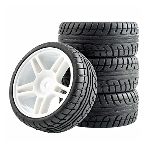 Yurefax 4 Stück Gummireifen ABS-Rad, for HSP, for HPI, 1:10 On-Road Car RC 905-8003 RC-Autoreifen(905W-8003) von Yurefax