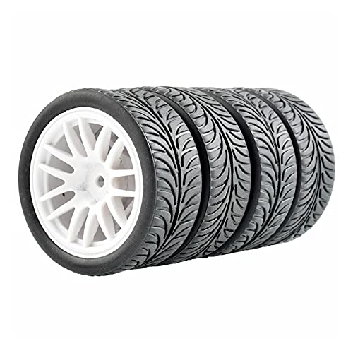 Yurefax 4-teiliges Grip-Reifenrad, for HSP, for HPI Racing, 1/10 1:10 On-Road Car RC 9062-8007 RC-Autoreifen(9062W-8007) von Yurefax