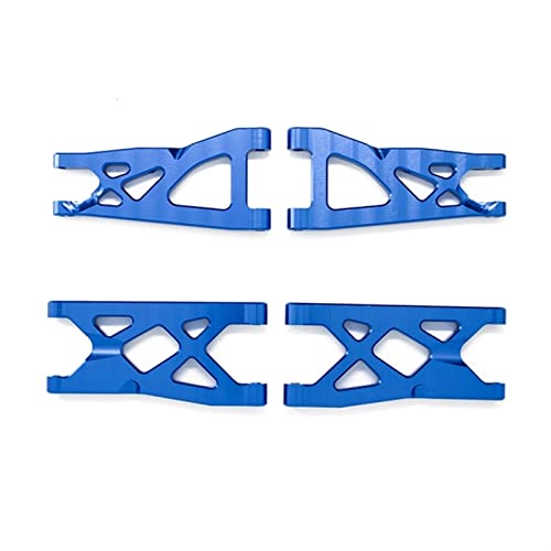 Yurefax 4-teiliges Metall-Vorder- und Hinterradaufhängungsarmset for Arrma 1/10, for SENTON, for VORTEKS, for Typhon, for Big Rock, for Granite RC-Autoteile Querlenkerverbindung(Blue) von Yurefax