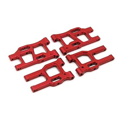 Yurefax 4-teiliges Schwingenset aus Metall for die Vorder- und Hinterradaufhängung, for LC Racing PTG-2 1/10 RC-Auto-Upgrade-Teilezubehör Querlenkerverbindung(Red) von Yurefax