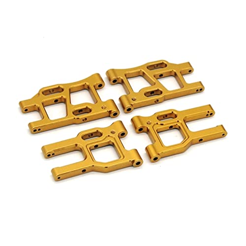 Yurefax 4-teiliges Schwingenset aus Metall for die Vorder- und Hinterradaufhängung, for LC Racing PTG-2 1/10 RC-Auto-Upgrade-Teilezubehör Querlenkerverbindung(Yellow) von Yurefax