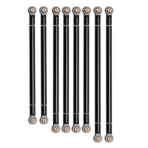 Yurefax 8 Teile/los Aluminiumlegierung Verbindungsstange Unmontierter Bausatz 313mm Radstand 3 Farben 1/10, for Axial, for SCX10 RC Crawler Autoteile Querlenkerverbindung(Black) von Yurefax
