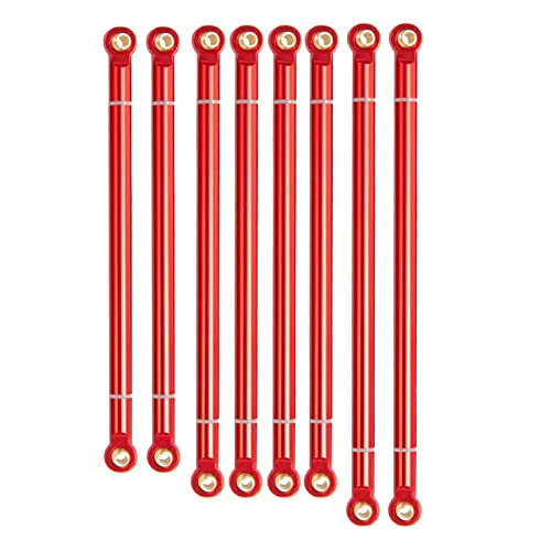 Yurefax 8 Teile/los Aluminiumlegierung Verbindungsstange Unmontierter Bausatz 313mm Radstand 3 Farben 1/10, for Axial, for SCX10 RC Crawler Autoteile Querlenkerverbindung(Red) von Yurefax