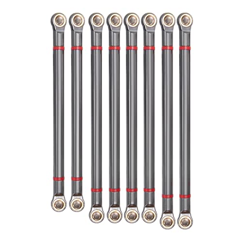 Yurefax 8 Teile/los Aluminiumlegierung Verbindungsstange Unmontierter Bausatz 313mm Radstand 3 Farben 1/10, for Axial, for SCX10 RC Crawler Autoteile Querlenkerverbindung(Titanium) von Yurefax