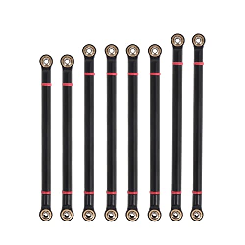 Yurefax 8 Teile/los Intern Gewinde Aluminium Link Mit M3 Stange Ende Set 313mm Radstand 1/10 RC Crawler, for Axial, for SCX10 RGT 86100 Querlenkerverbindung(Black) von Yurefax