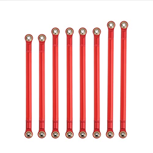 Yurefax 8 Teile/los Intern Gewinde Aluminium Link Mit M3 Stange Ende Set 313mm Radstand 1/10 RC Crawler, for Axial, for SCX10 RGT 86100 Querlenkerverbindung(Red) von Yurefax