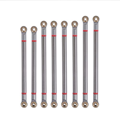 Yurefax 8 Teile/los Intern Gewinde Aluminium Link Mit M3 Stange Ende Set 313mm Radstand 1/10 RC Crawler, for Axial, for SCX10 RGT 86100 Querlenkerverbindung(Titanium) von Yurefax