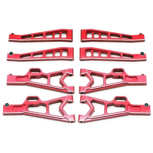 Yurefax 8-teiliger oberer und unterer Querlenker aus Metall, for JLB Racing, for Cheetah 11101 21101 J3 Speed ​​1/10 RC Car Querlenkerverbindung von Yurefax