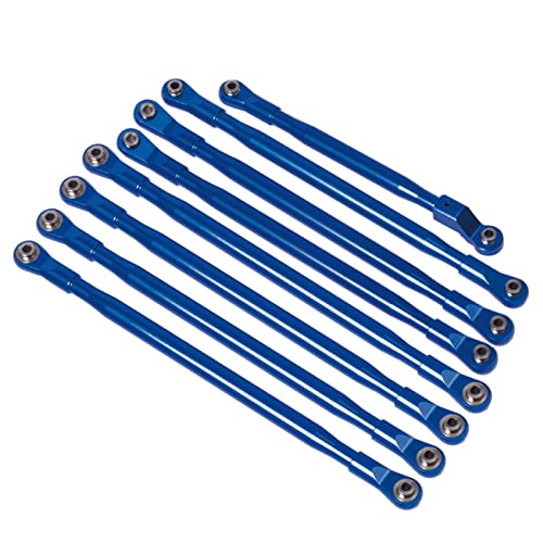 Yurefax 8-teiliges Aluminium-Panhardstab-Aufhängungsgestänge-Set mit Metallstangenende 1/6 RC Crawler Car, for Axial, for SCX6 JLU Wrangler Querlenkerverbindung(Blue) von Yurefax