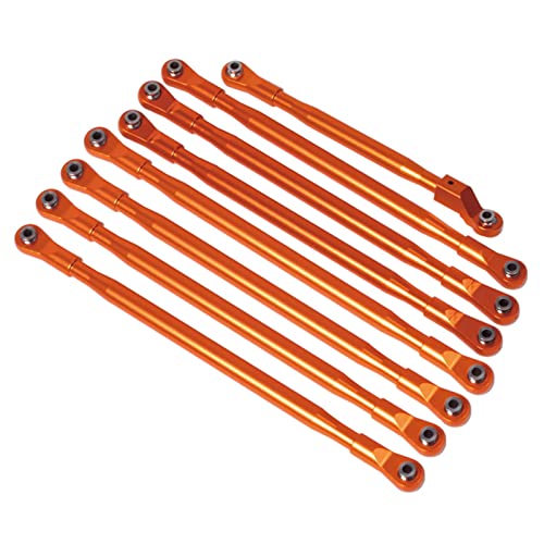 Yurefax 8-teiliges Aluminium-Panhardstab-Aufhängungsgestänge-Set mit Metallstangenende 1/6 RC Crawler Car, for Axial, for SCX6 JLU Wrangler Querlenkerverbindung(Orange) von Yurefax