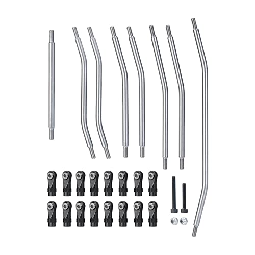 Yurefax 8-teiliges Verbindungsstück aus Edelstahl, zerlegter Bausatz mit Stangenende, 1:10 RC Crawler, for Axial, for Wraith 90048 90053 RR10 Querlenkerverbindung von Yurefax
