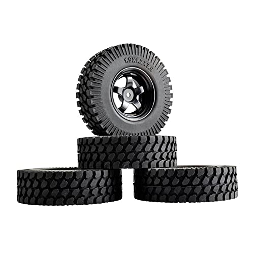 Yurefax ABS-Rad 1,9 Zoll Gummi 98 mm Reifen, for HSP, 1/10 1:10 Kletterauto RC 6030-T133 RC-Autoreifen(6030H-T133) von Yurefax