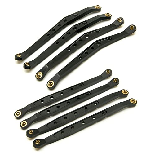 Yurefax Aluminiumlegierung Obere untere Aufhängung Schaltgestänge Stange Gestänge 1/10 RC Crawler, for Axial, for Wraith 90018 Querlenkerverbindung(Upper Lower Black) von Yurefax