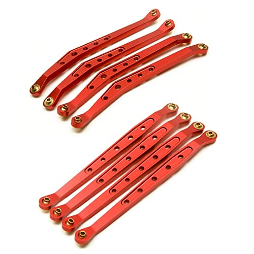 Yurefax Aluminiumlegierung Obere untere Aufhängung Schaltgestänge Stange Gestänge 1/10 RC Crawler, for Axial, for Wraith 90018 Querlenkerverbindung(Upper Lower Red) von Yurefax